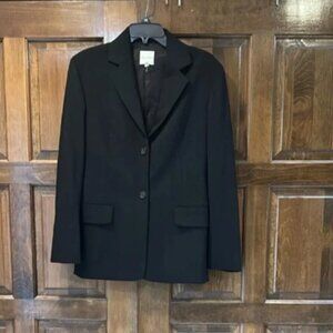 CELINE Paris Womens Blazer Jacket Size 42 Black Wool 2 Button France